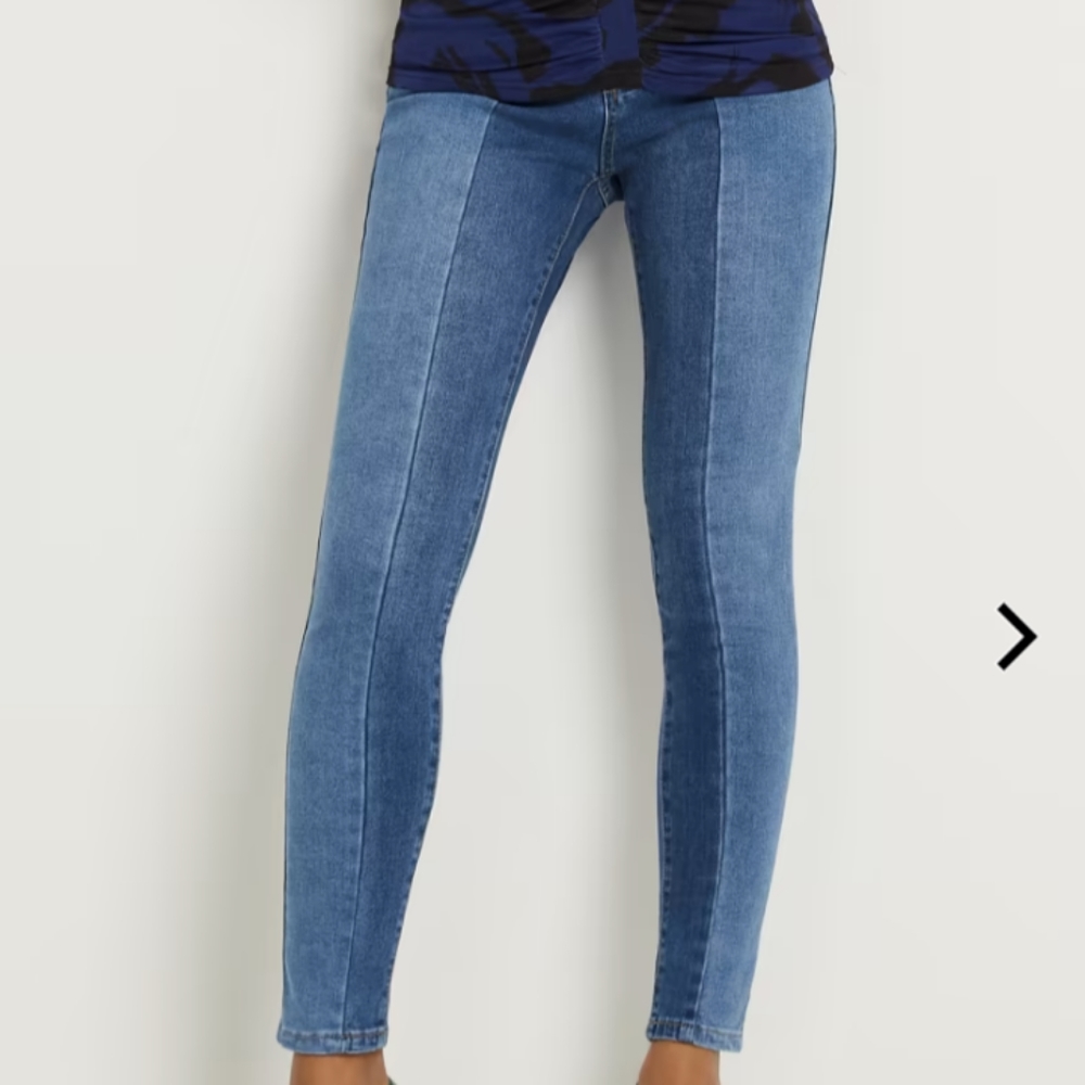 New York & Company Colorblock Skinny Jeans Plus Size 18